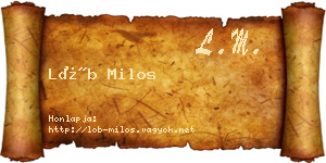 Löb Milos névjegykártya